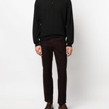 Polo a maniche lunghe in nero Brunello cucinelli - uomo 