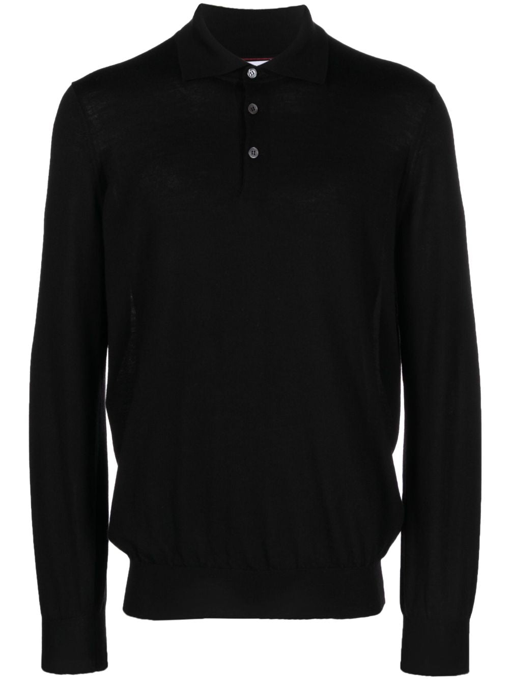 Polo a maniche lunghe in nero Brunello cucinelli - uomo 