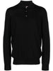 Polo a maniche lunghe in nero Brunello cucinelli - uomo