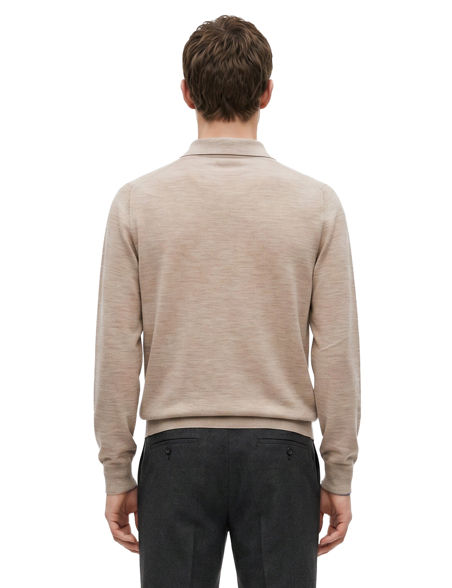 Polo in cotone grigio chiaro 