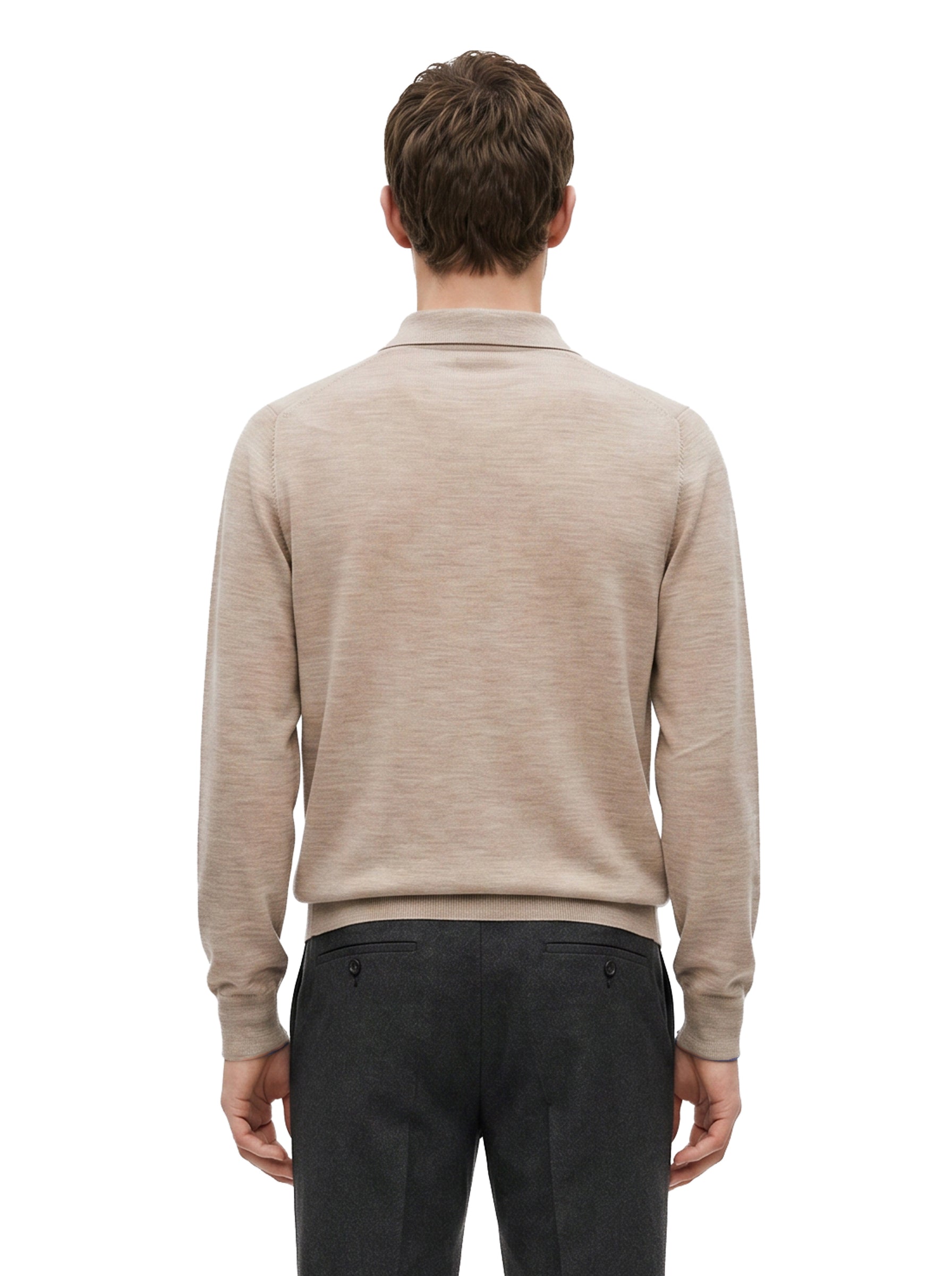Polo in cotone grigio chiaro 