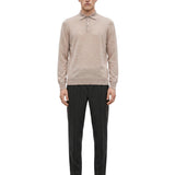 Polo in cotone grigio chiaro 