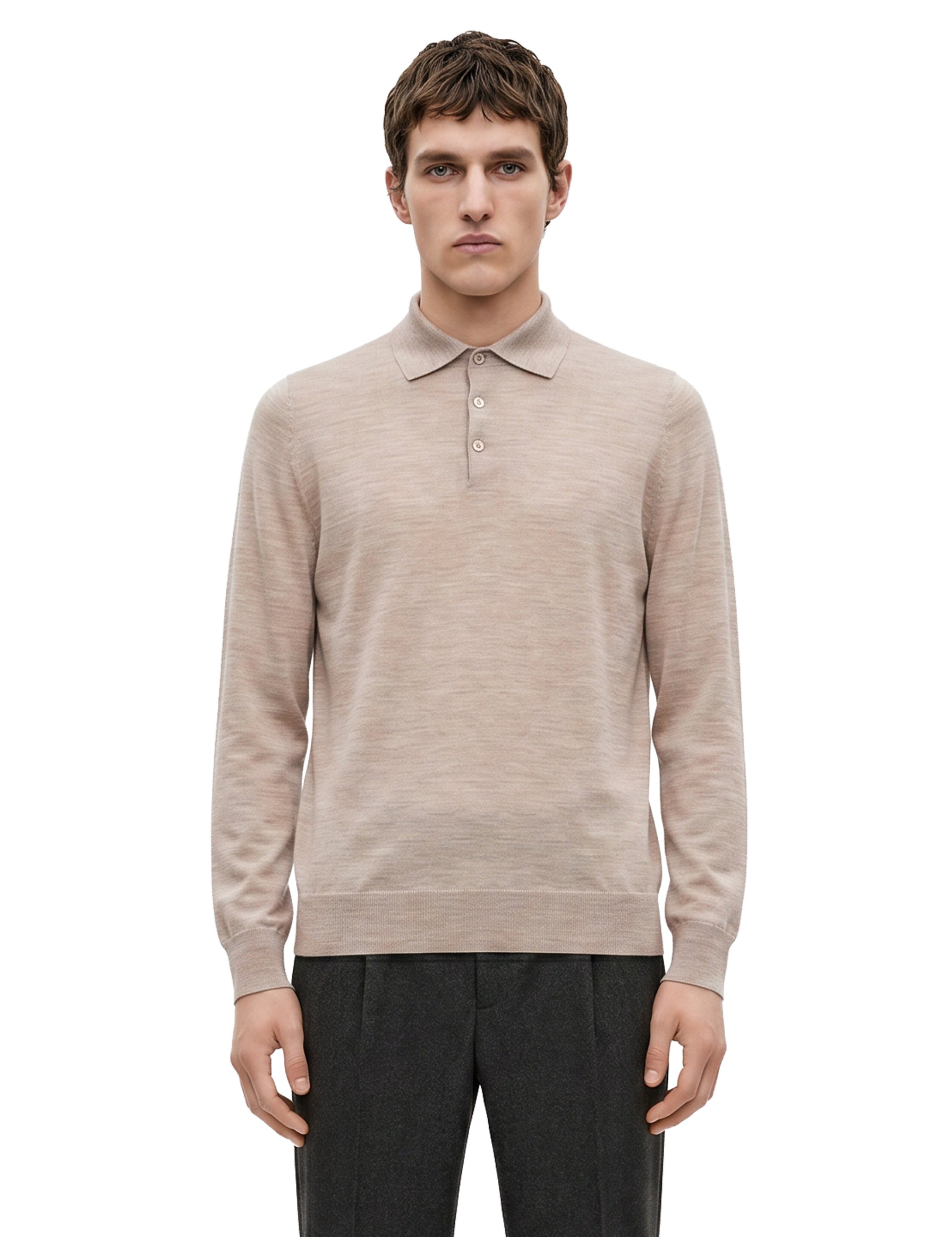 Polo in cotone grigio chiaro 