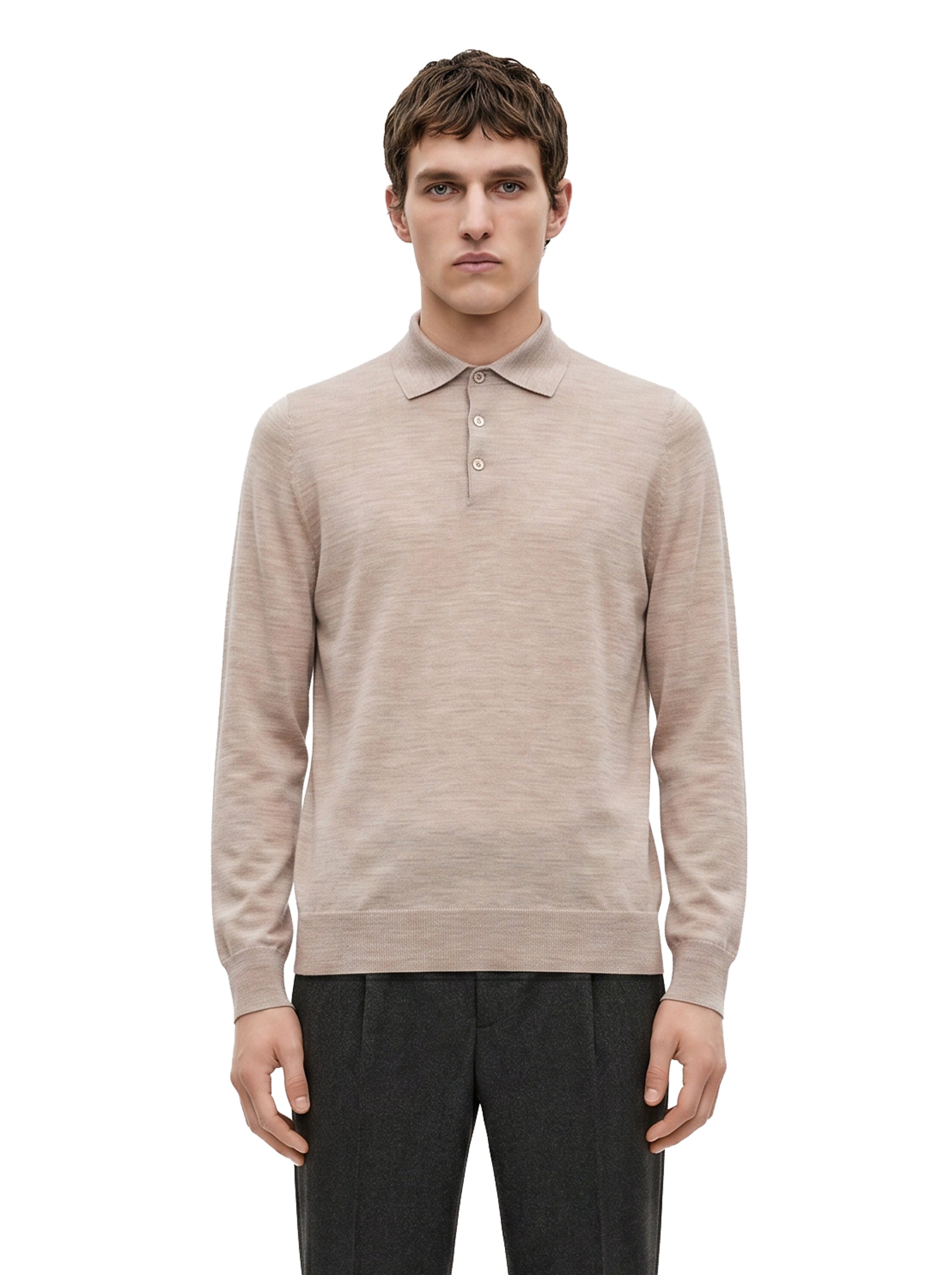 Polo in cotone grigio chiaro 