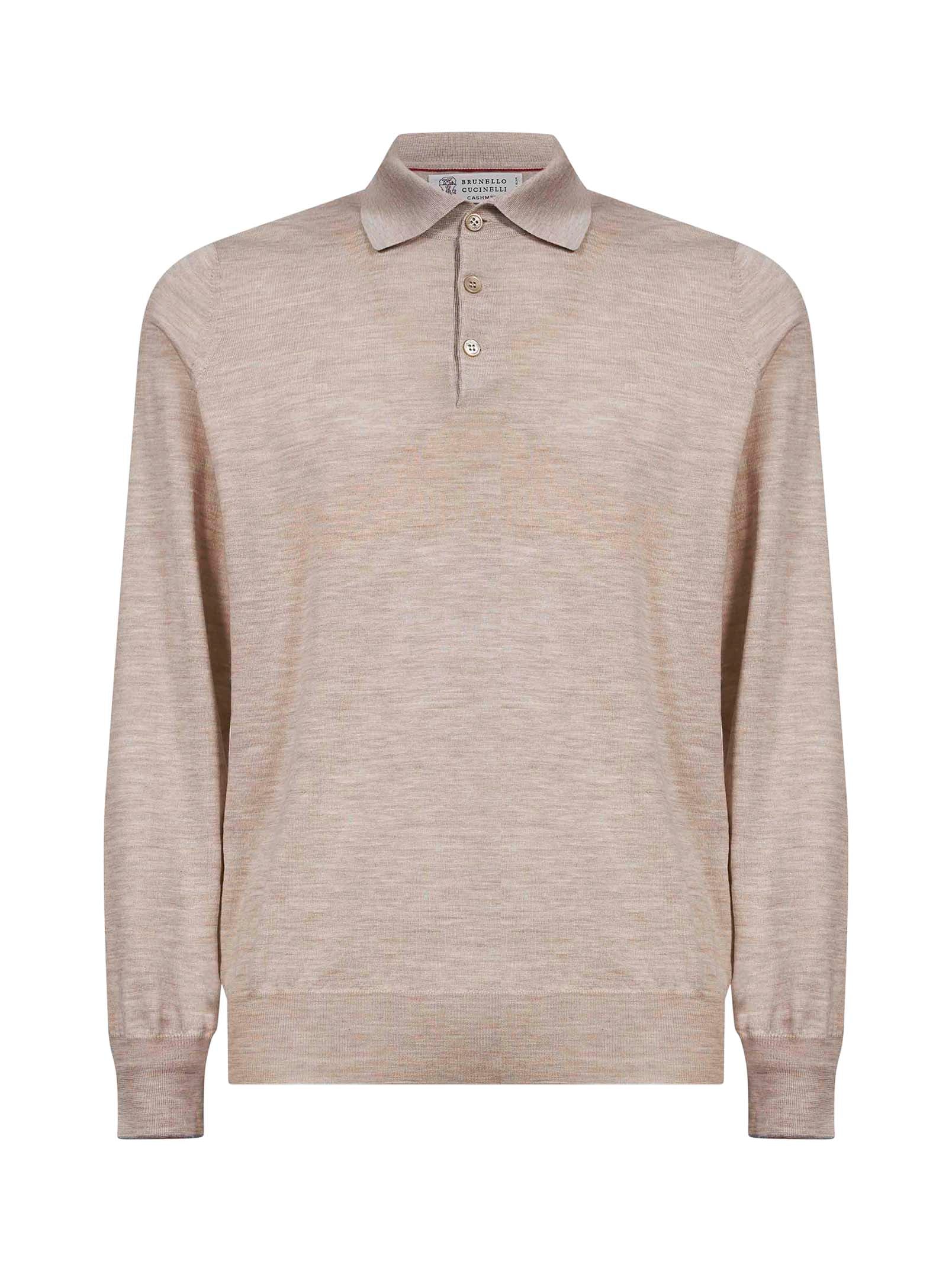 Polo in cotone grigio chiaro 