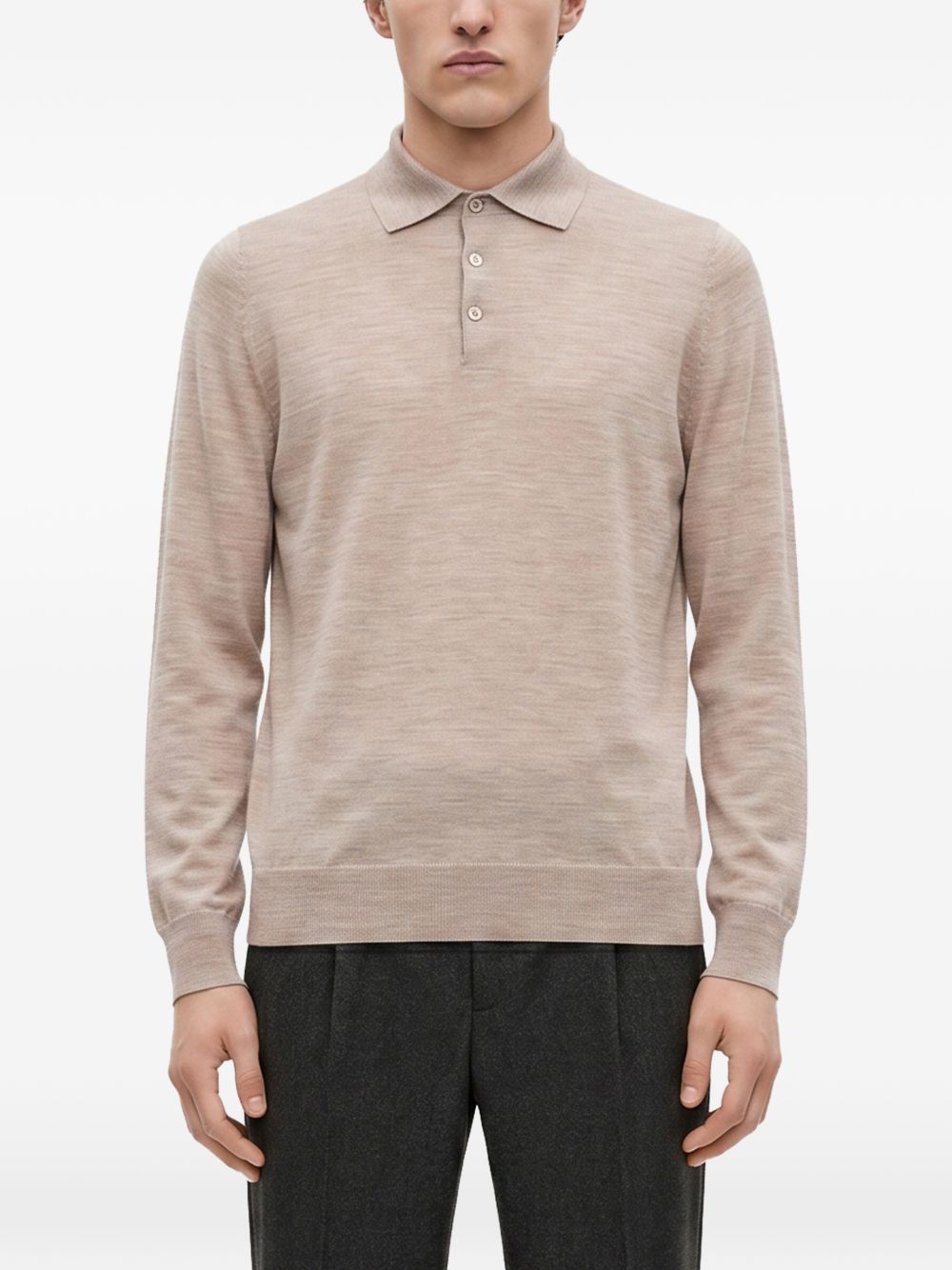 Polo in cotone grigio chiaro 