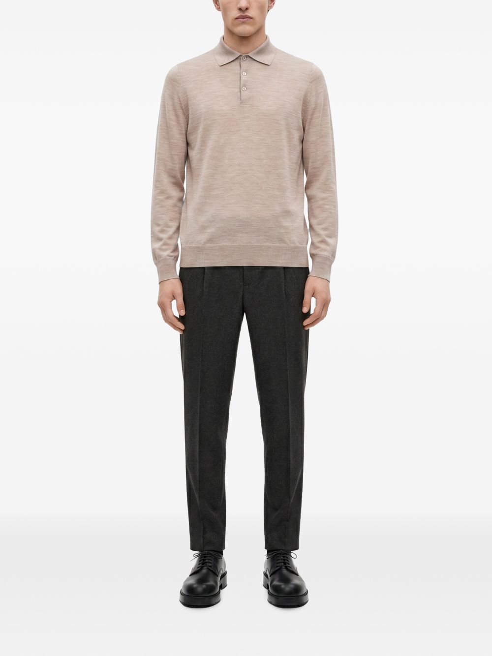 Polo in cotone grigio chiaro 