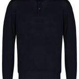 Polo a maniche lunghe in maglia in blu Brunello cucinelli - uomo 