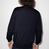 Polo a maniche lunghe in maglia in blu Brunello cucinelli - uomo 