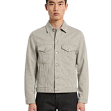 Giacca-camicia denim con tasche in grigio 