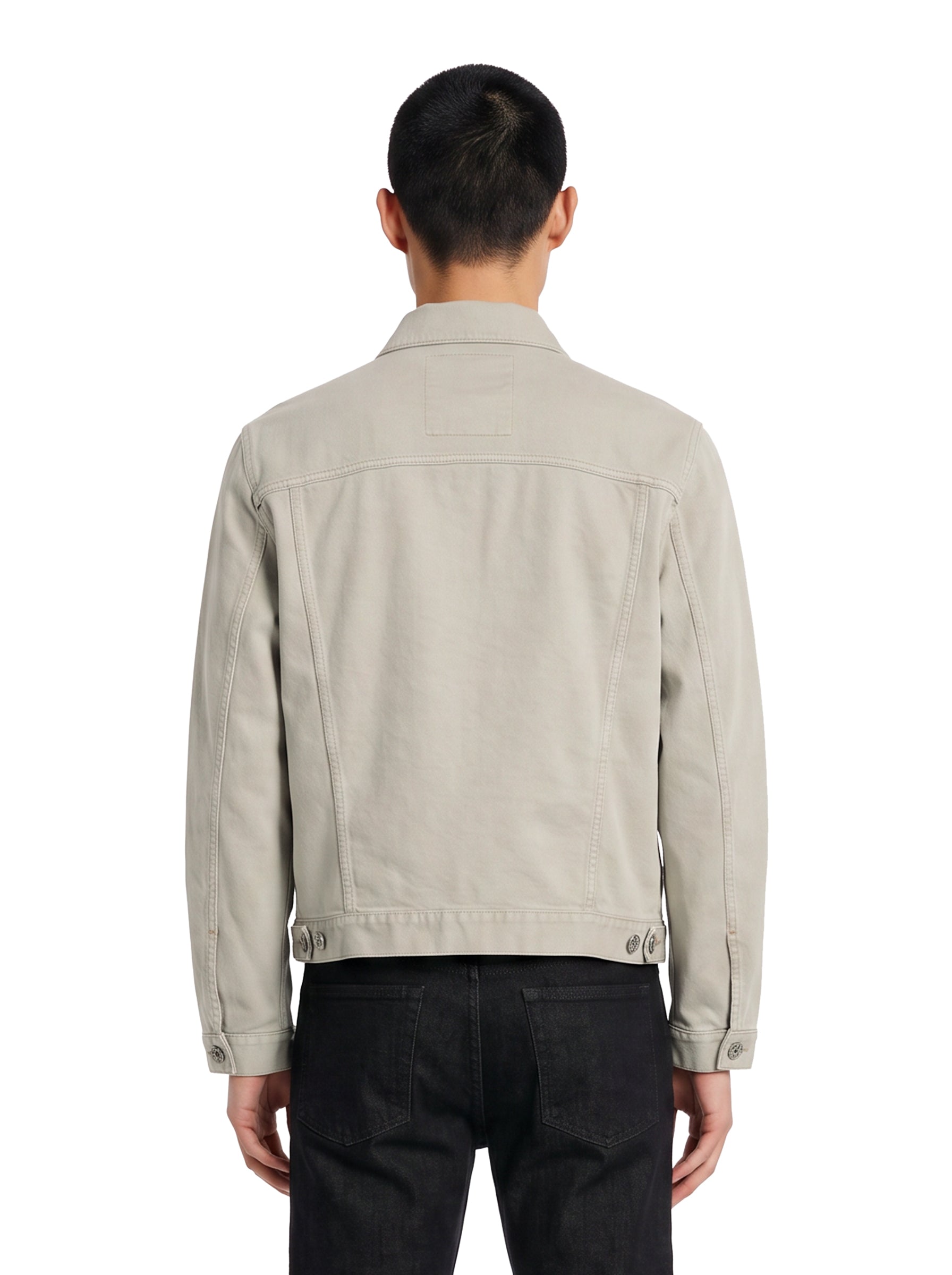 Giacca-camicia denim con tasche in grigio 