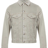 Giacca-camicia denim con tasche in grigio 