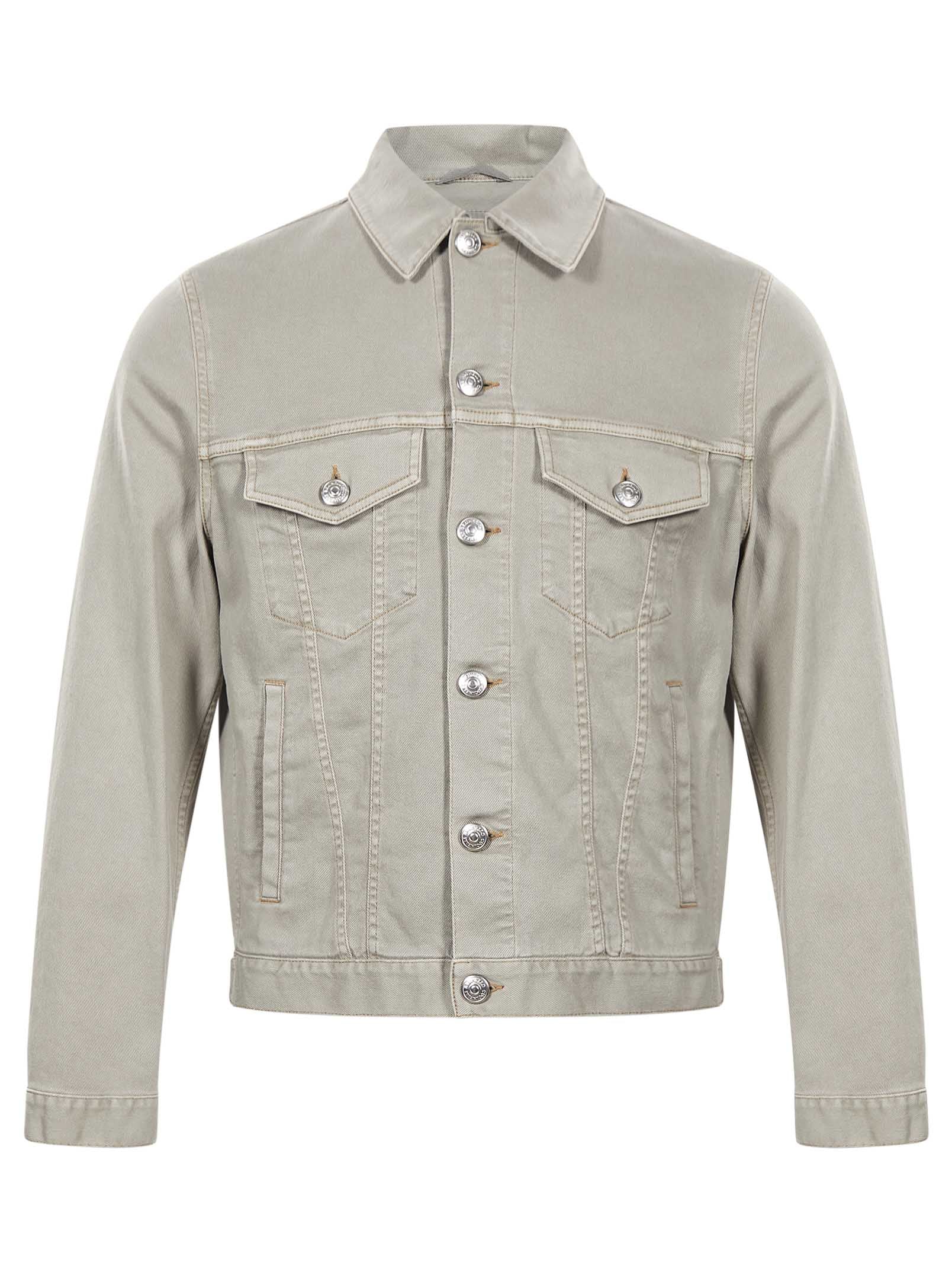 Giacca-camicia denim con tasche in grigio 
