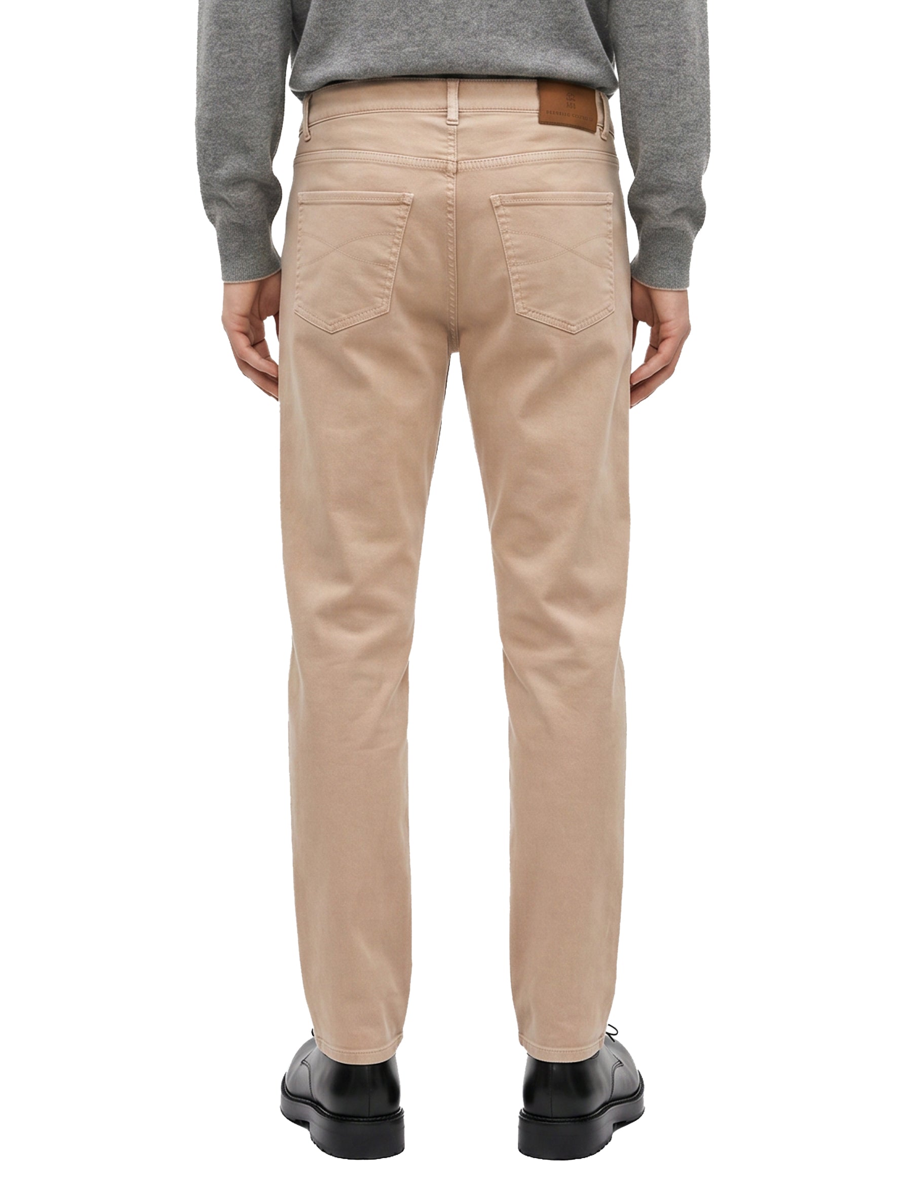 Jeans slim in denim in beige 