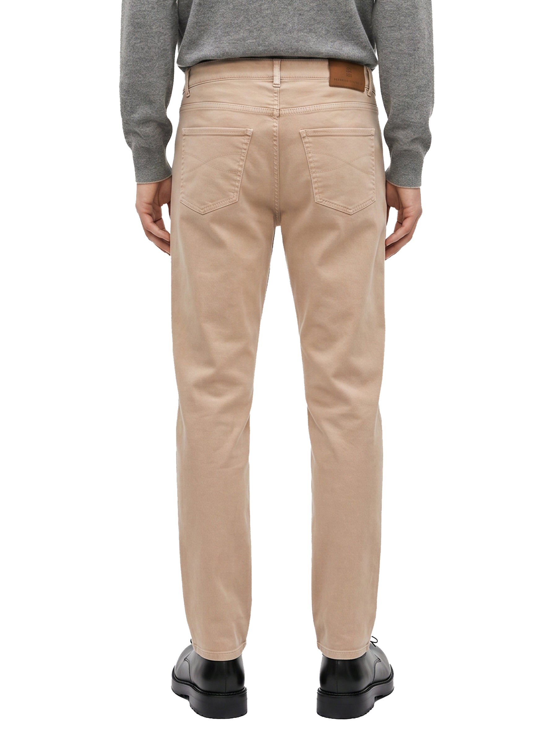 Jeans slim in denim in beige 