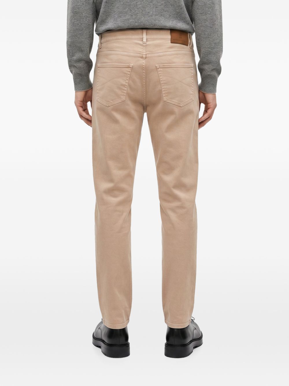Jeans slim in denim in beige 