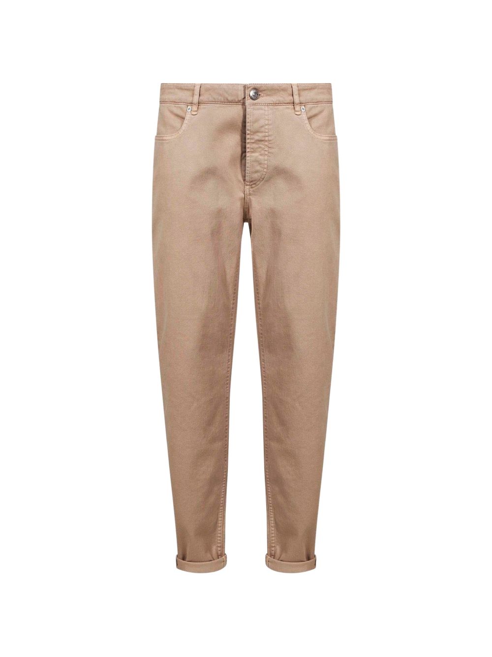 Jeans slim in denim in beige 
