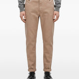 Jeans slim in denim in beige 