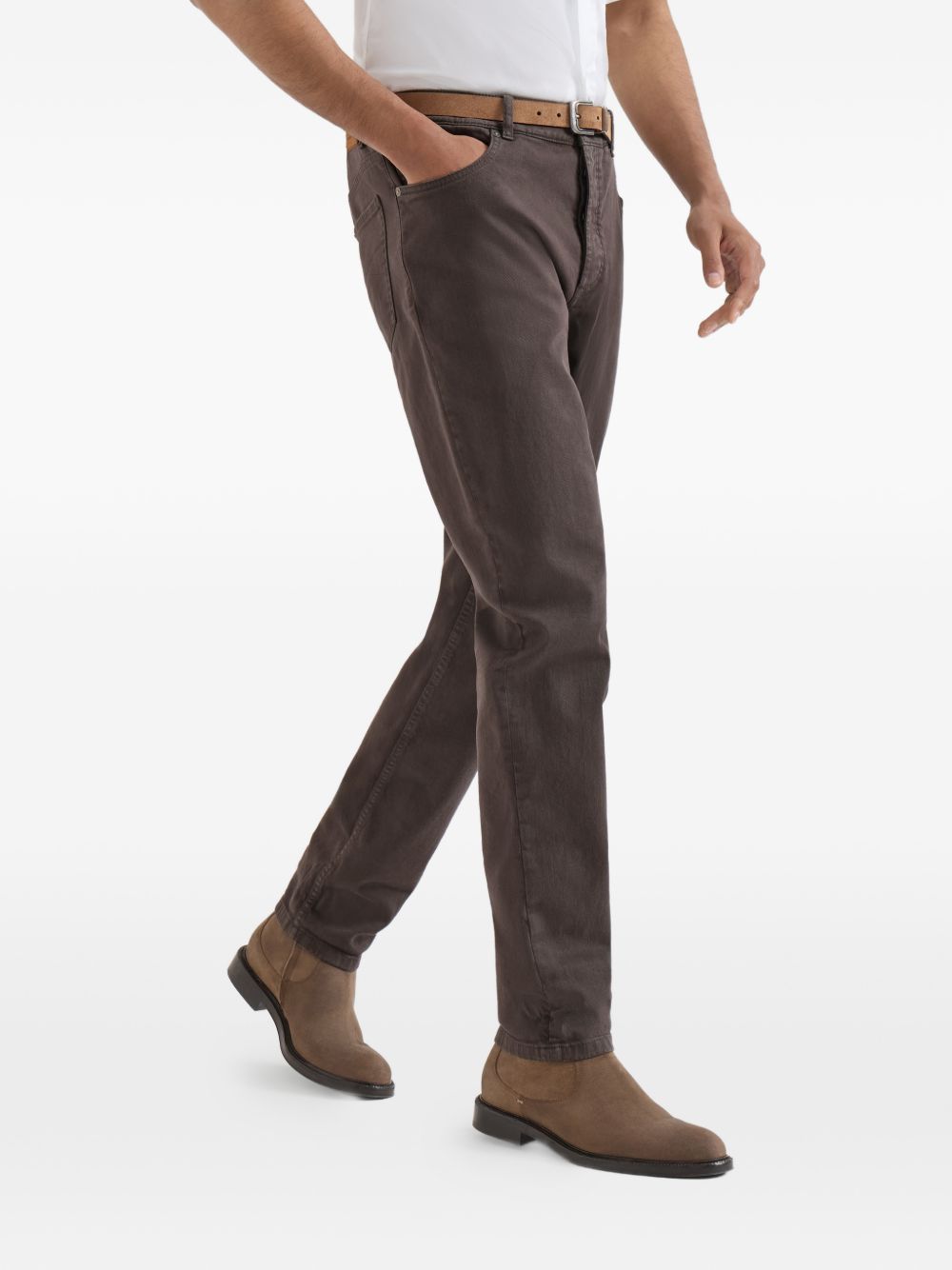 Jeans a gamba dritta in marrone Brunello cucinelli - uomo 