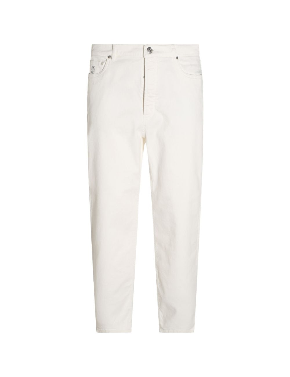 Jeans cinque tasche in bianco opaco 