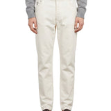 Jeans cinque tasche in bianco opaco 