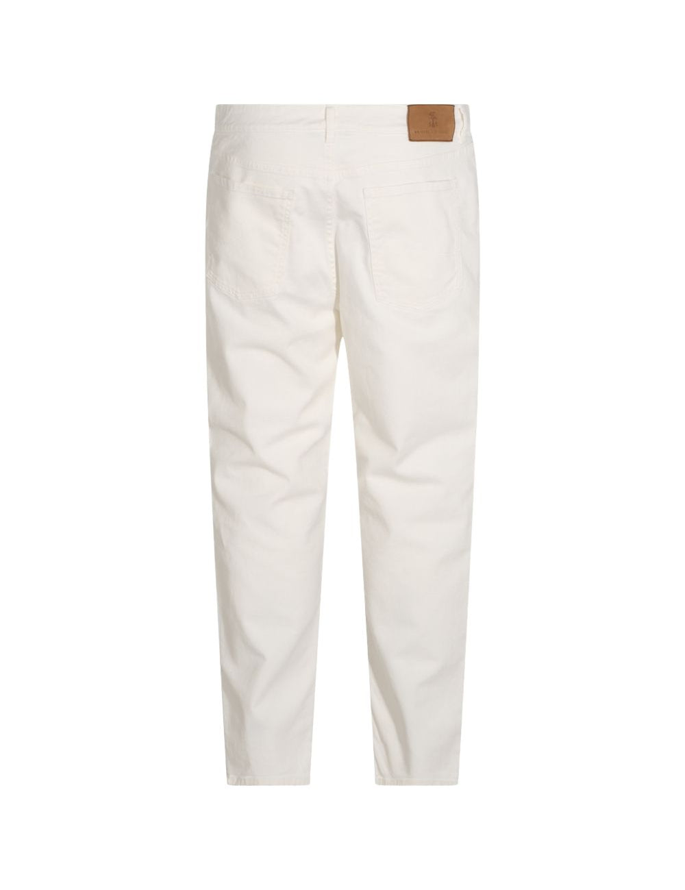 Jeans cinque tasche in bianco opaco 