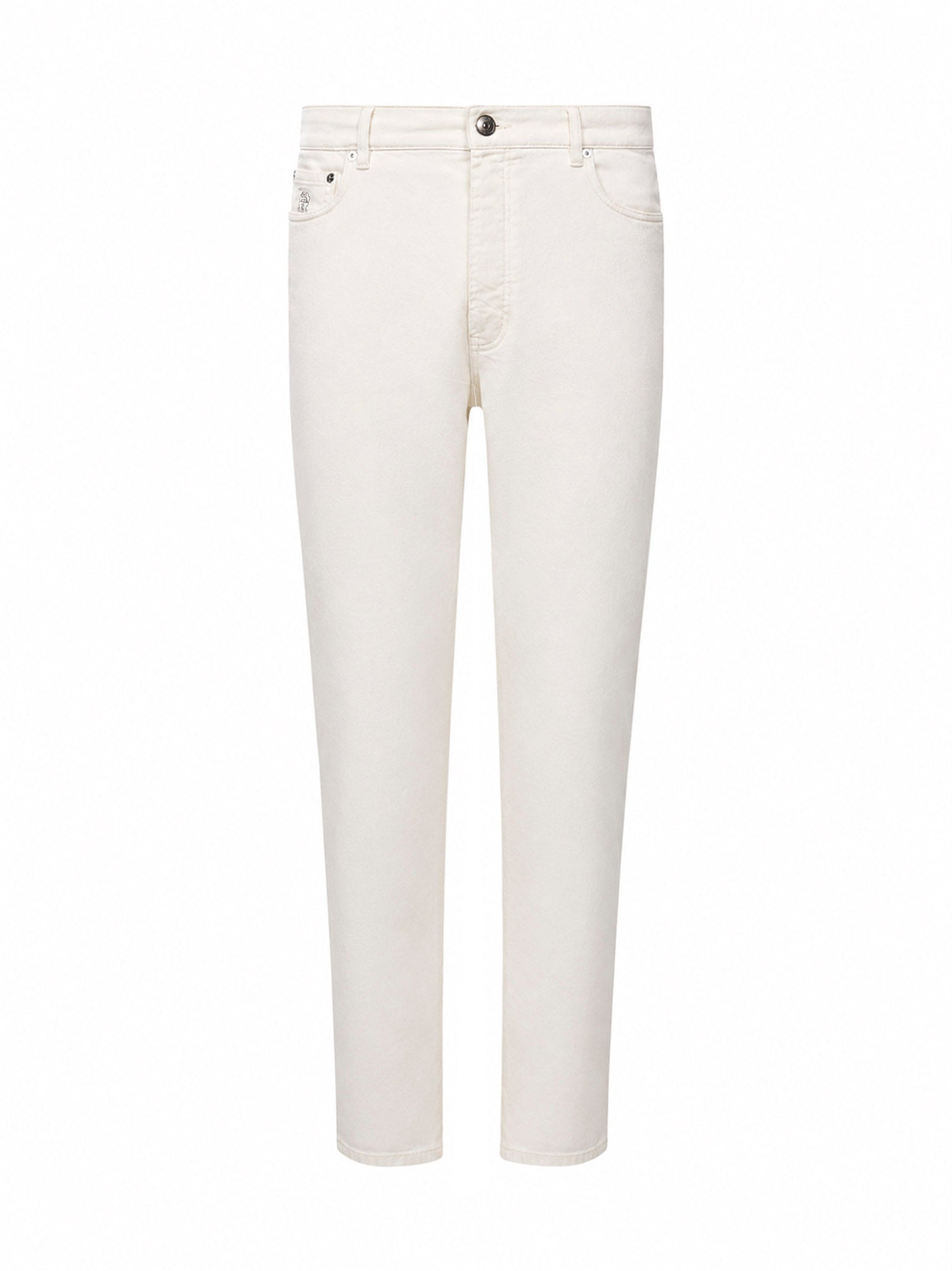 Jeans cinque tasche in bianco opaco 