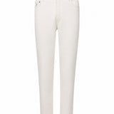 Jeans cinque tasche in bianco opaco 
