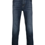 Jeans a gamba stretta in blu Brunello cucinelli - uomo 