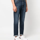 Jeans a gamba stretta in blu 