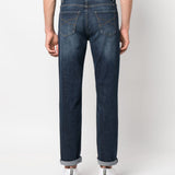 Jeans a gamba stretta in blu Brunello cucinelli - uomo 