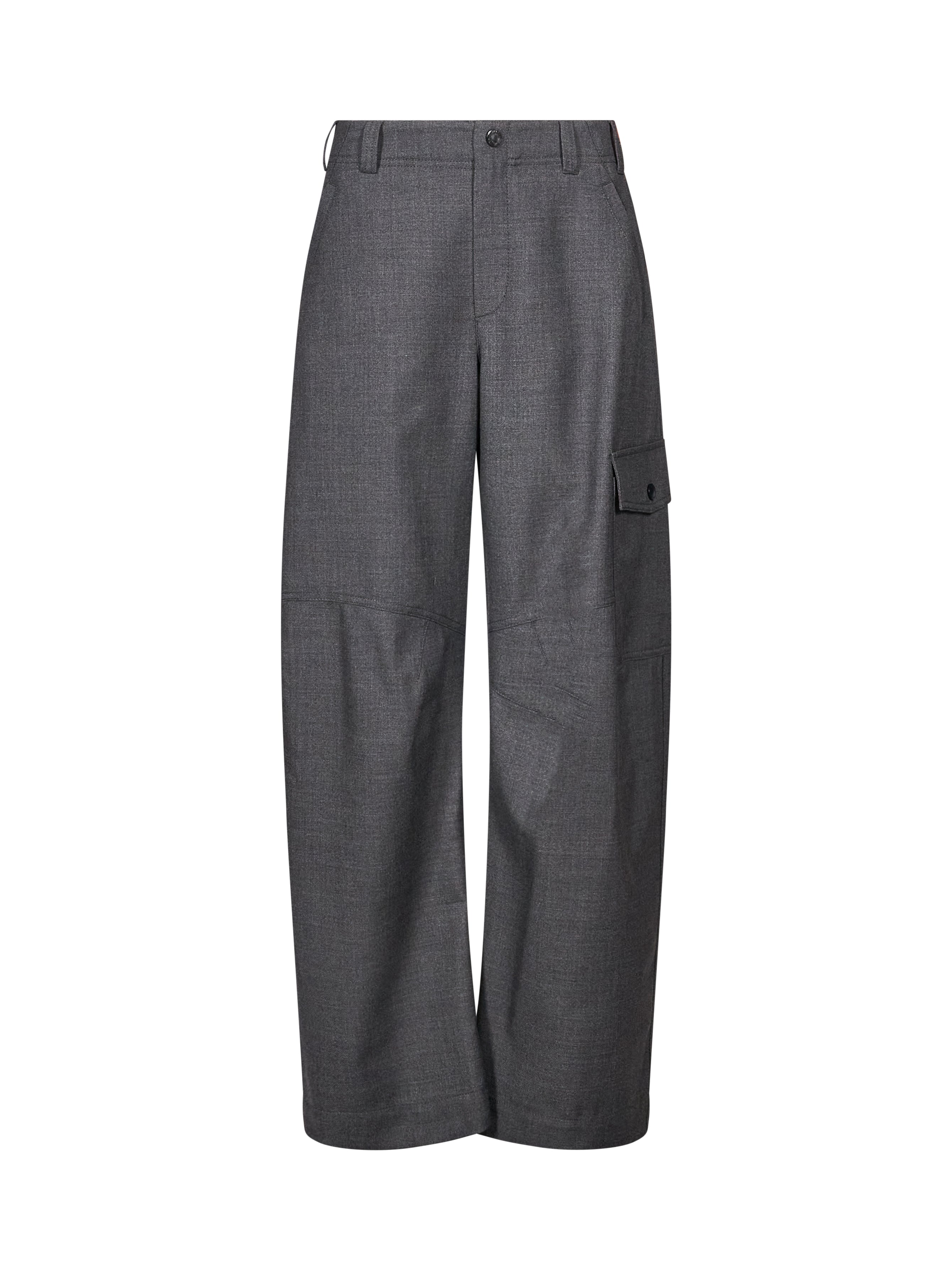 Pantaloni cargo in lana in grigio 