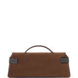 Clutch Essence in pelle scamosciata in marrone 