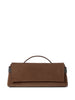 Brown suede clutch bag