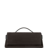 Clutch Essence in pelle scamosciata in marrone 