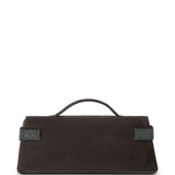 Clutch Essence in pelle scamosciata in marrone 