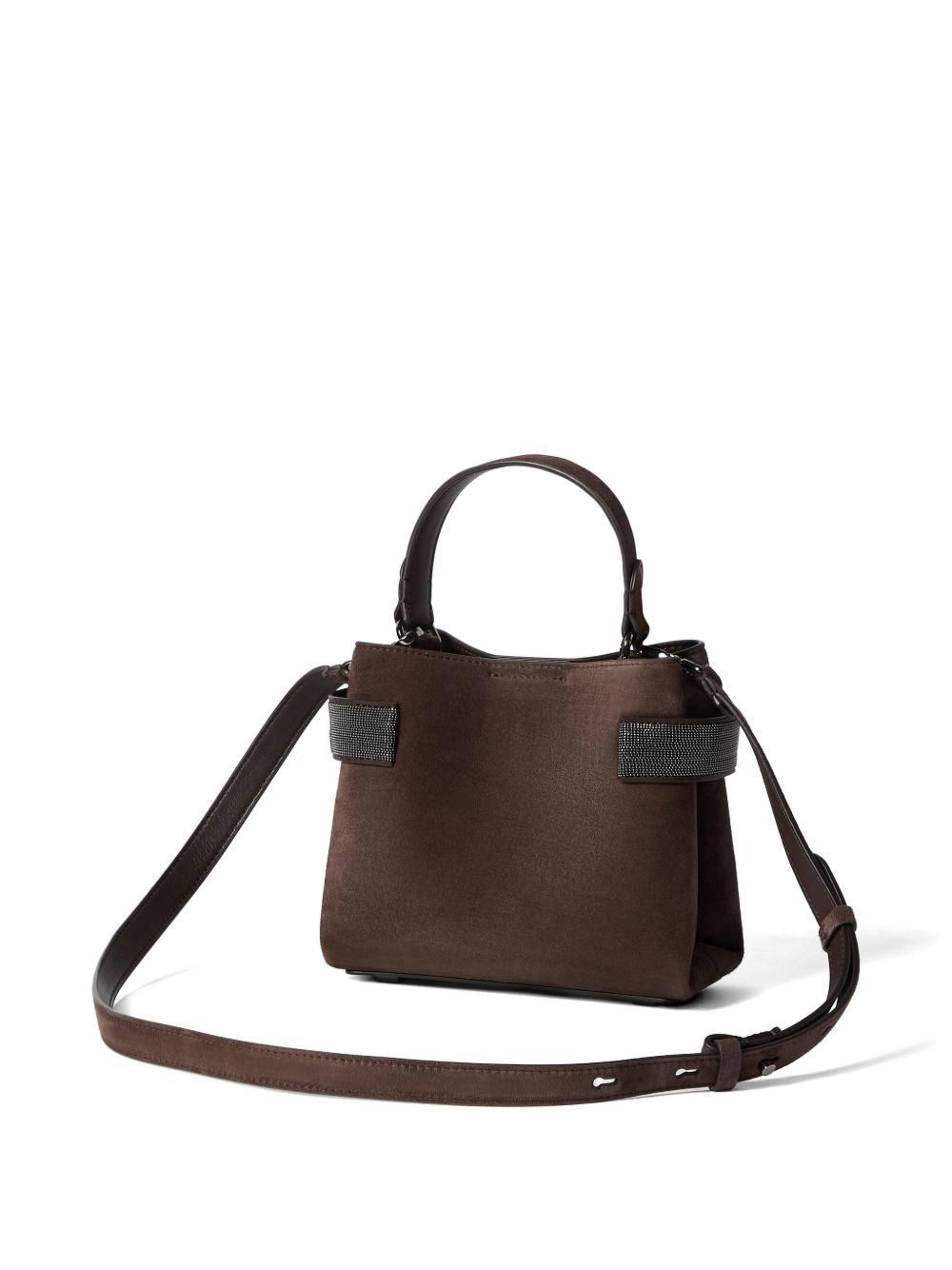 Borsa Essence small in camoscio in marrone 