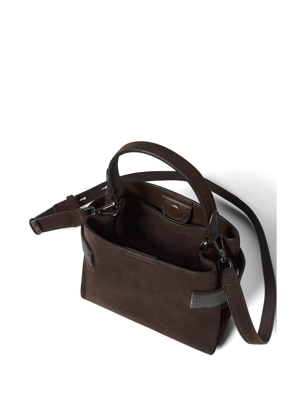 Borsa Essence small in camoscio in marrone 