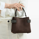 Borsa Essence small in camoscio in marrone 
