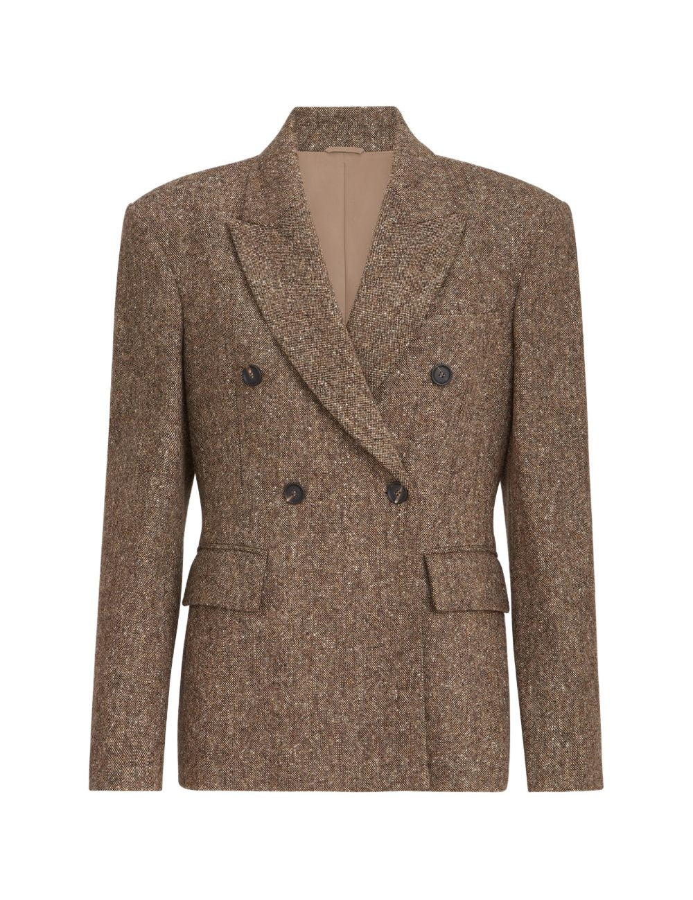 Blazer doppiopetto in lana in marrone 