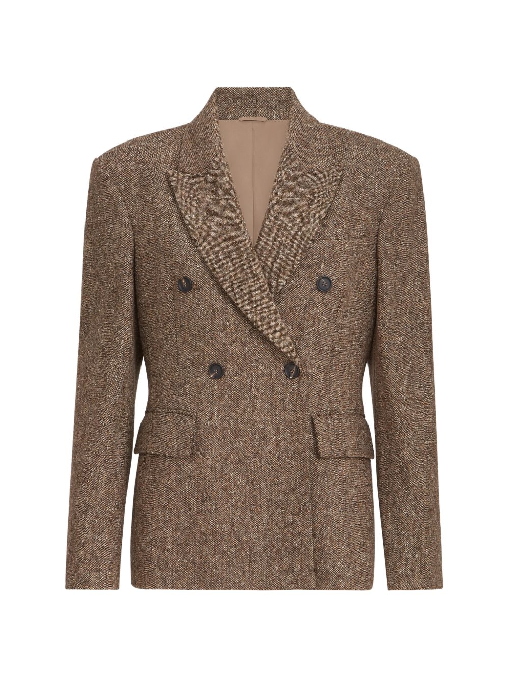Blazer doppiopetto in lana in marrone 