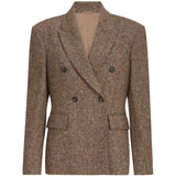 Blazer doppiopetto in lana in marrone 