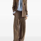 Blazer doppiopetto in lana in marrone 