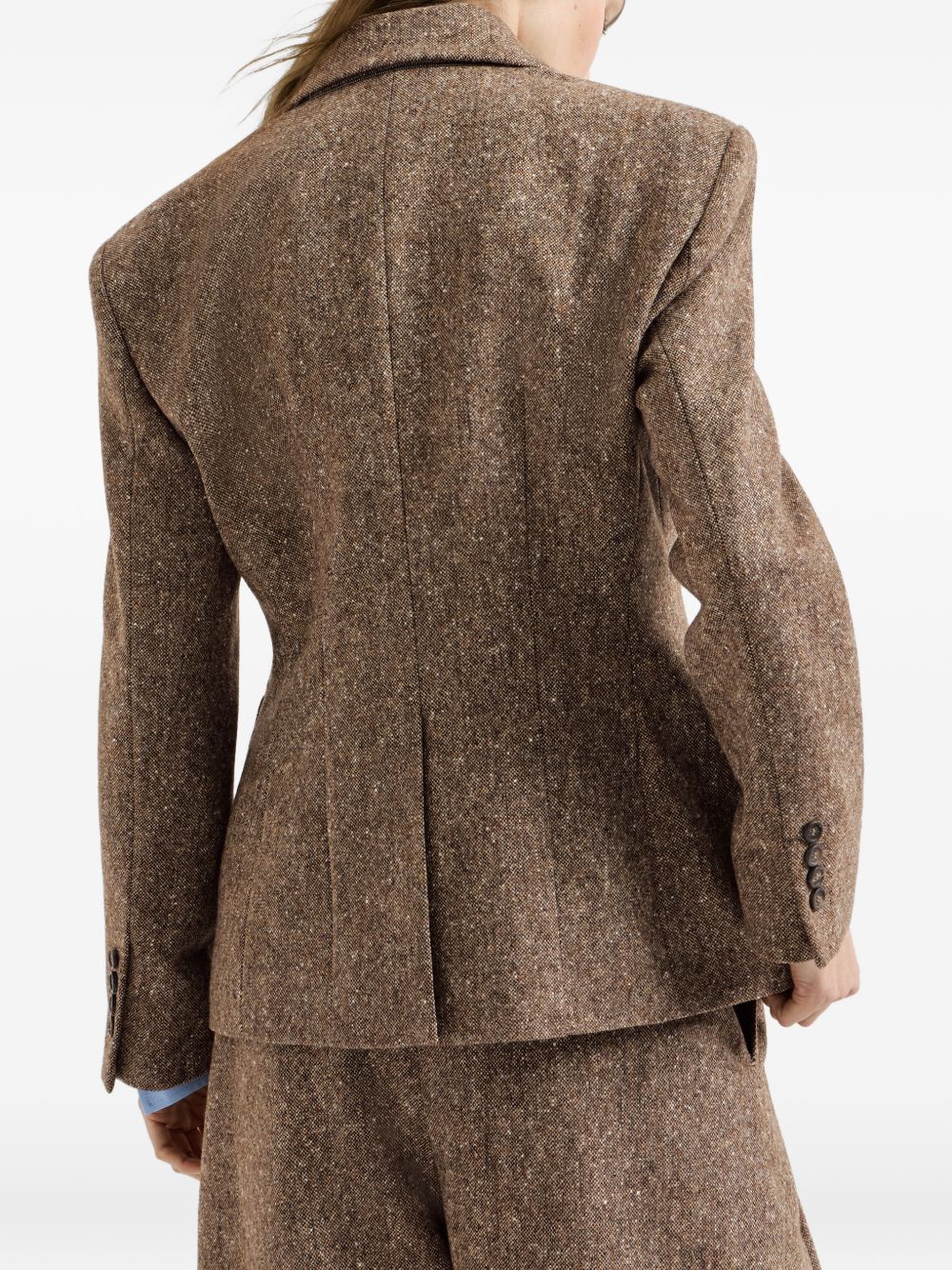 Blazer doppiopetto in lana in marrone 