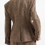 Blazer doppiopetto in lana in marrone 