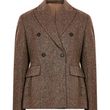 Blazer doppiopetto in lana in marrone 