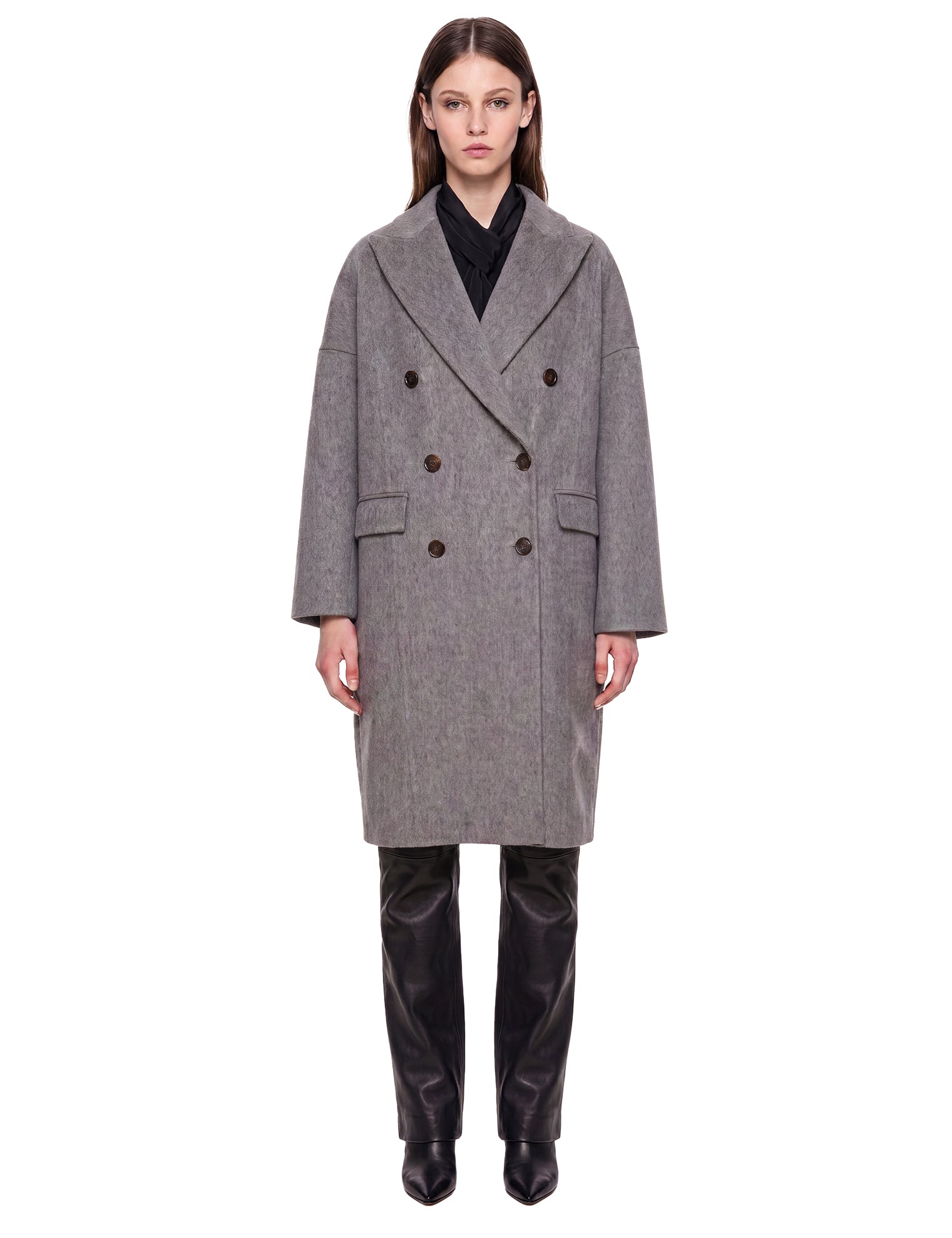 Cappotto doppiopetto in grigio 