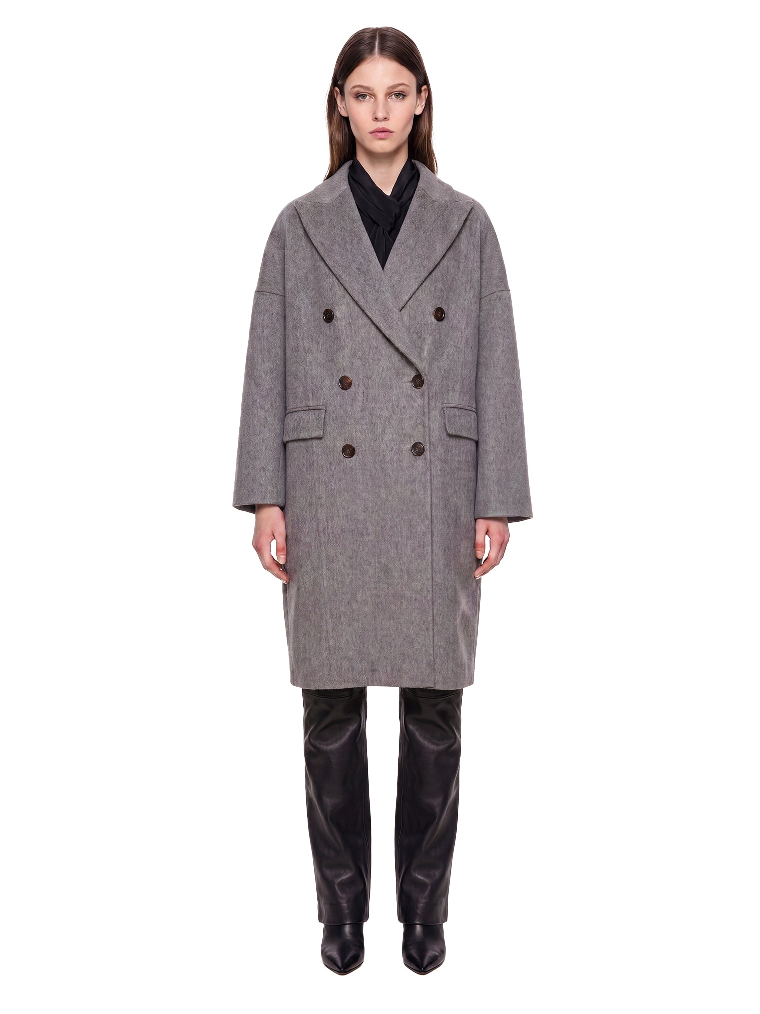 Cappotto doppiopetto in grigio 