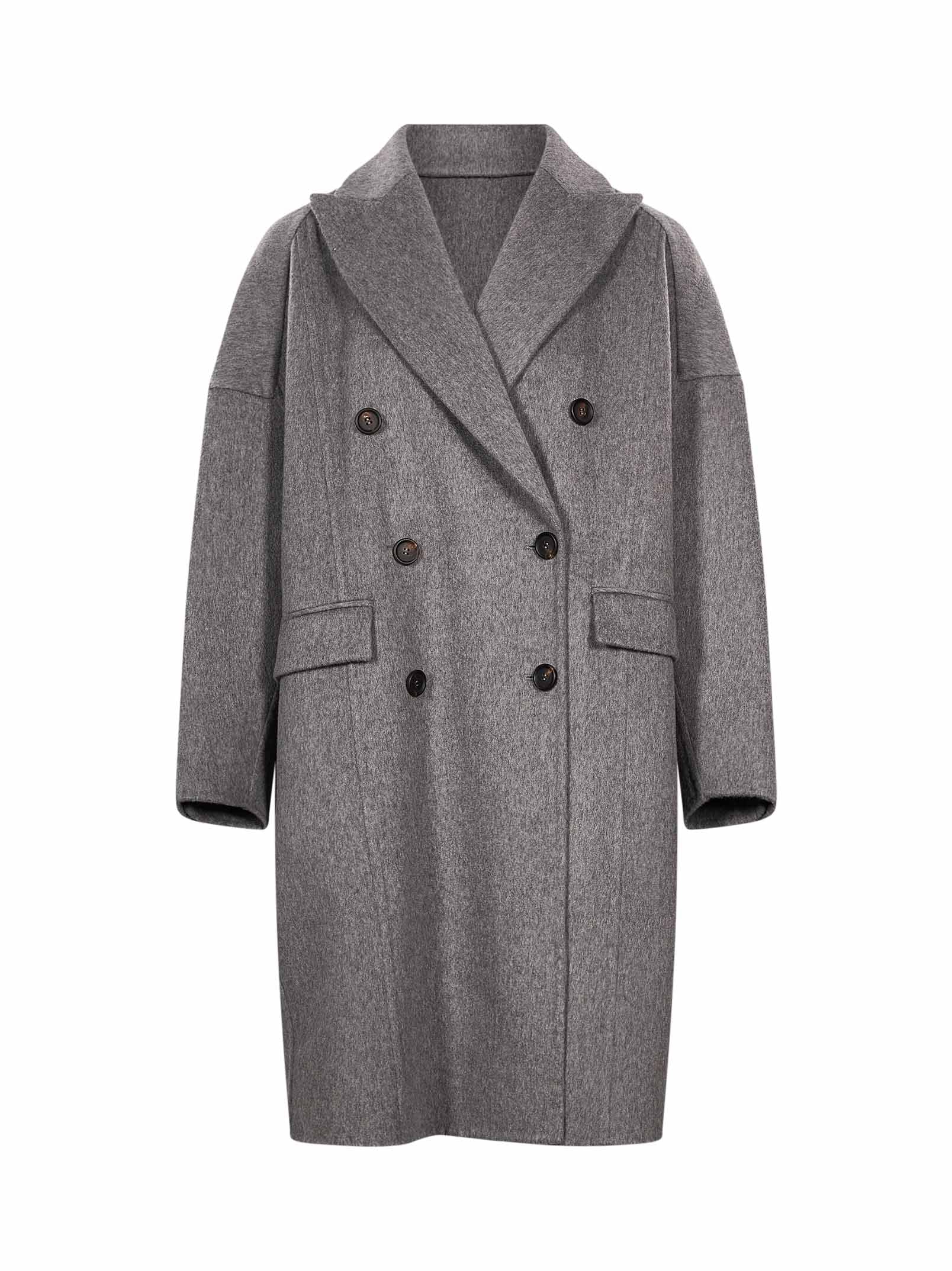 Cappotto doppiopetto in grigio 