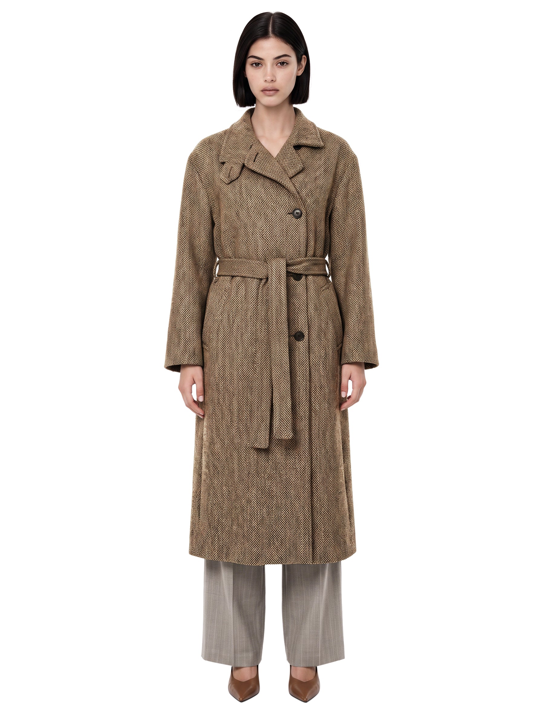 Cappotto chevron Sparkling in marrone 